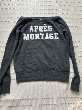 Sol Angeles Charcoal Crewneck Sweatshirt with APRÈS MONTAGE